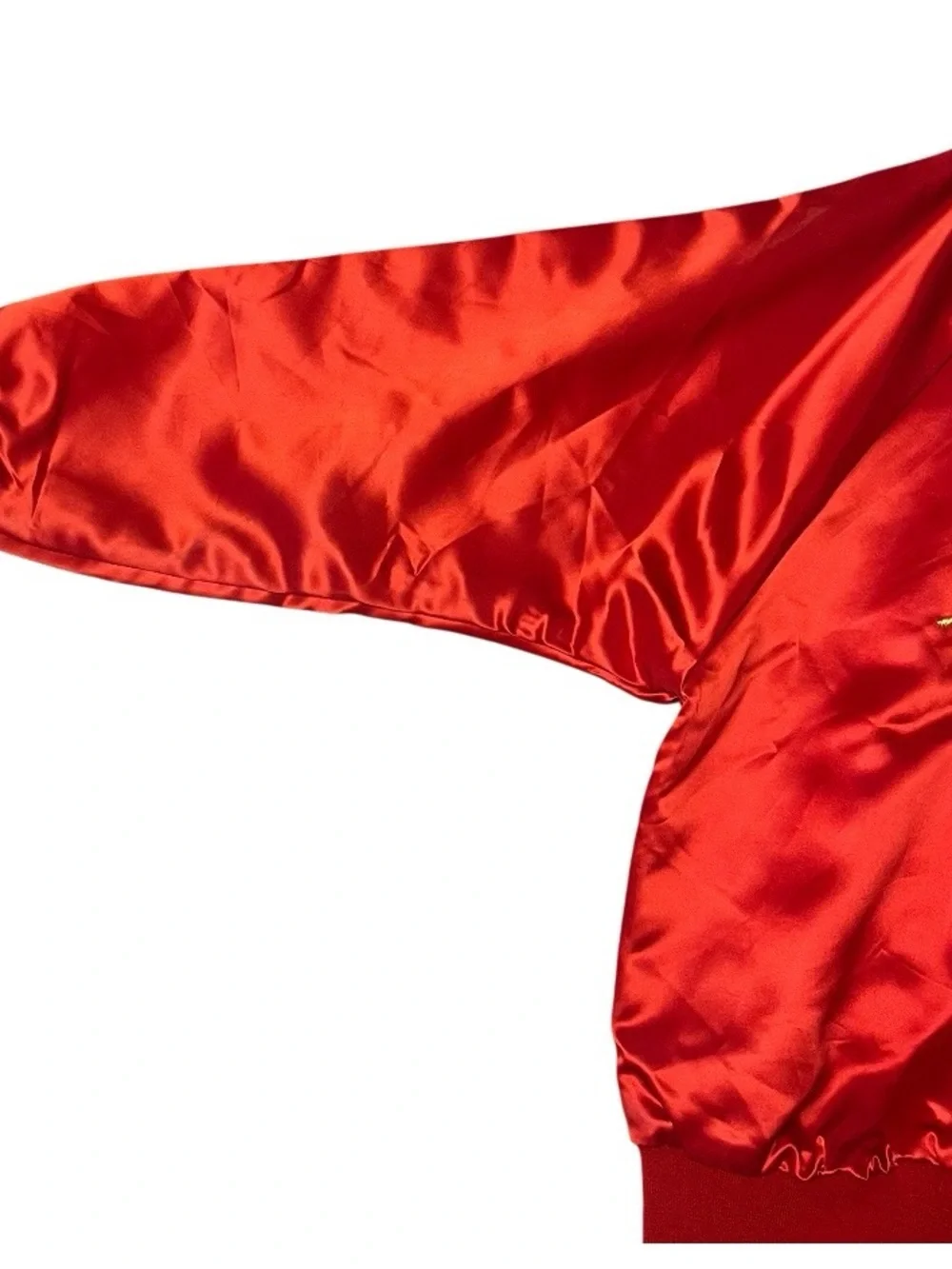 MIRAGE Las Vegas Vintage Number Jacket Red Satin 90’s Size XXL Embroidered
